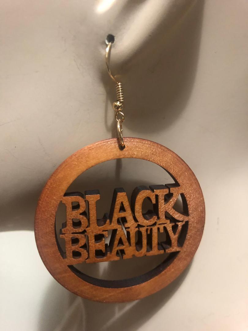 Black Beauty Wood Earrings