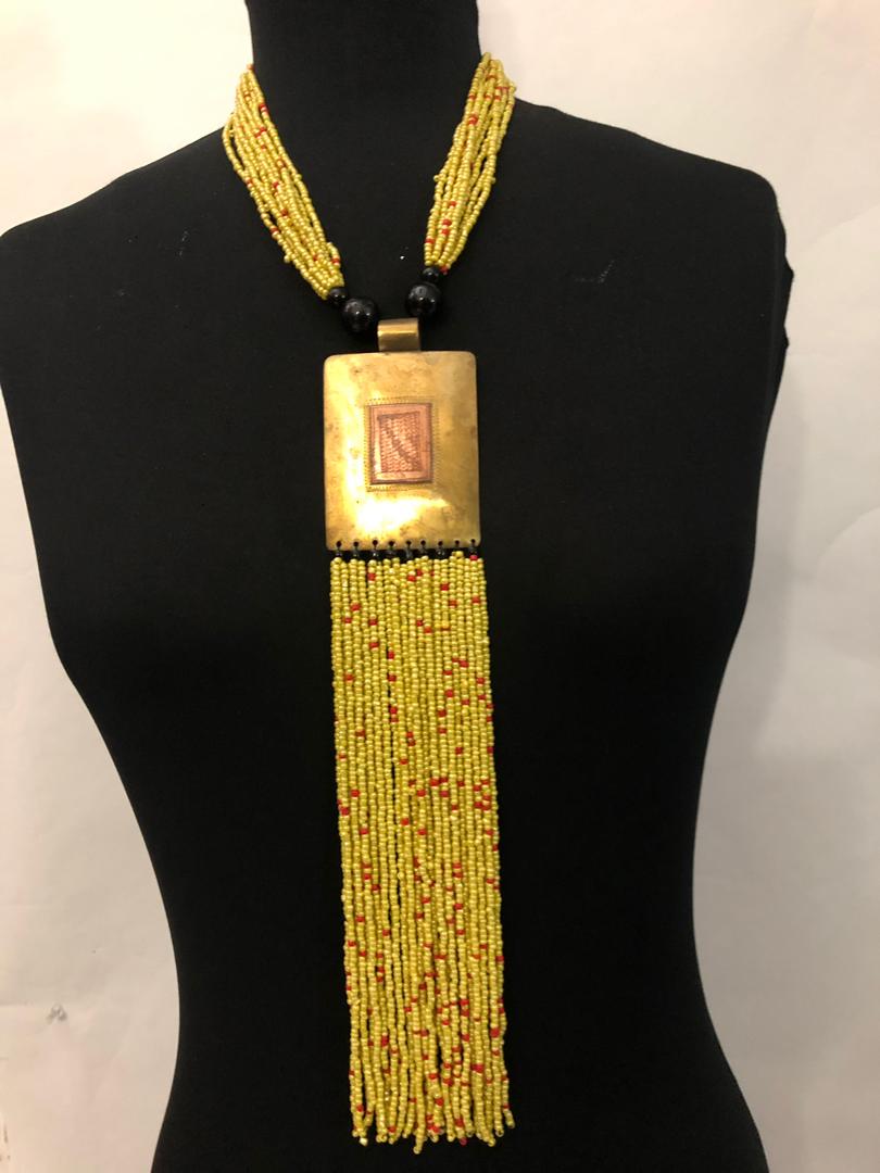 Bronze Bead Drip Necklace