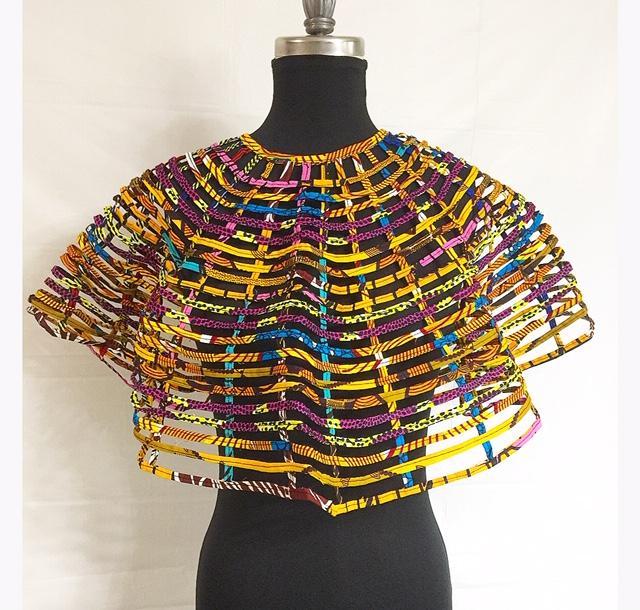 African Print Fabric Necklace Medium Cape Mixed