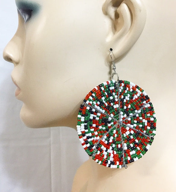 Matted Flat Bead Earrings