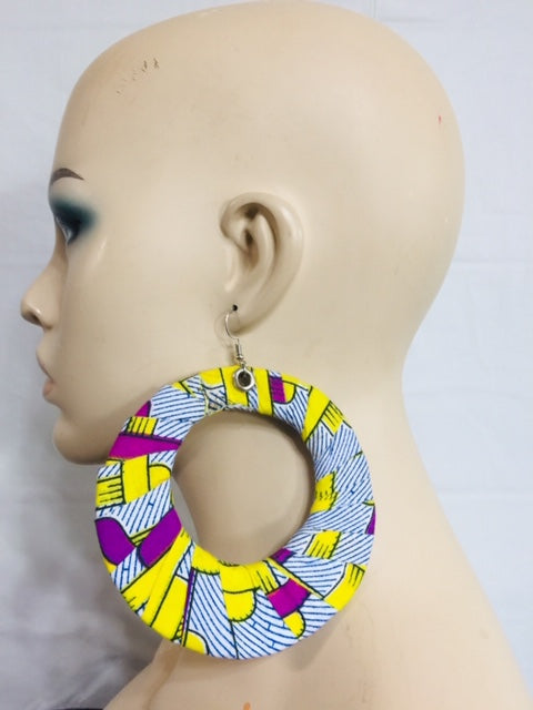 Fabric Gray Earrings And Bangles Set