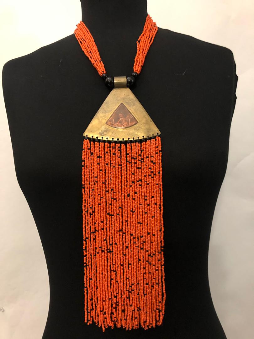 Bronze Bead Drip Necklace