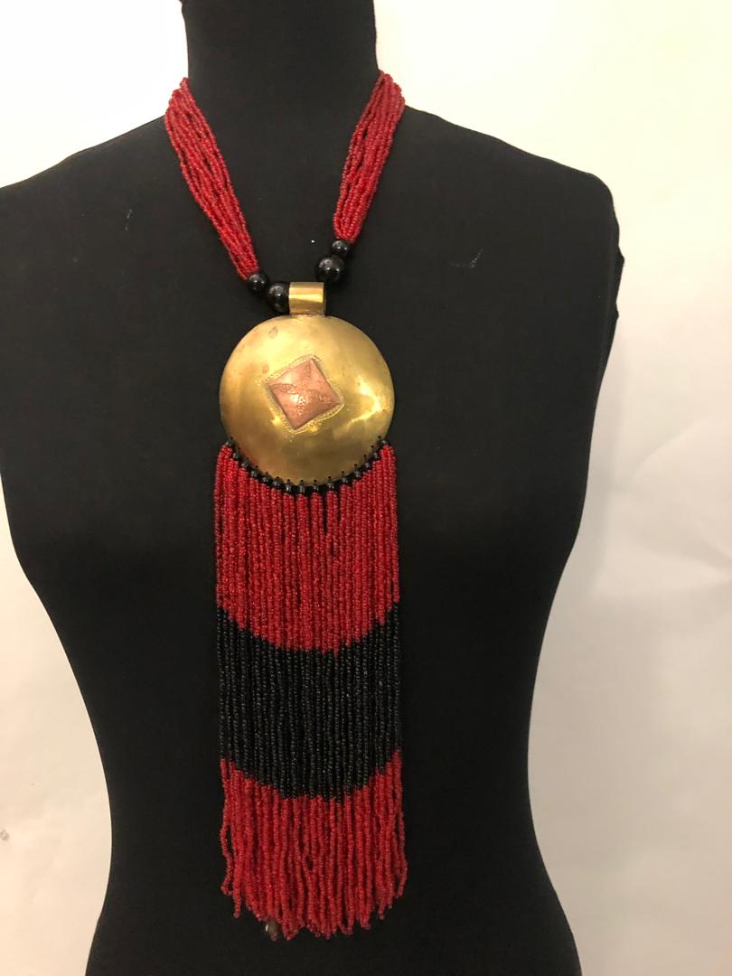 Bronze Bead Drip Necklace