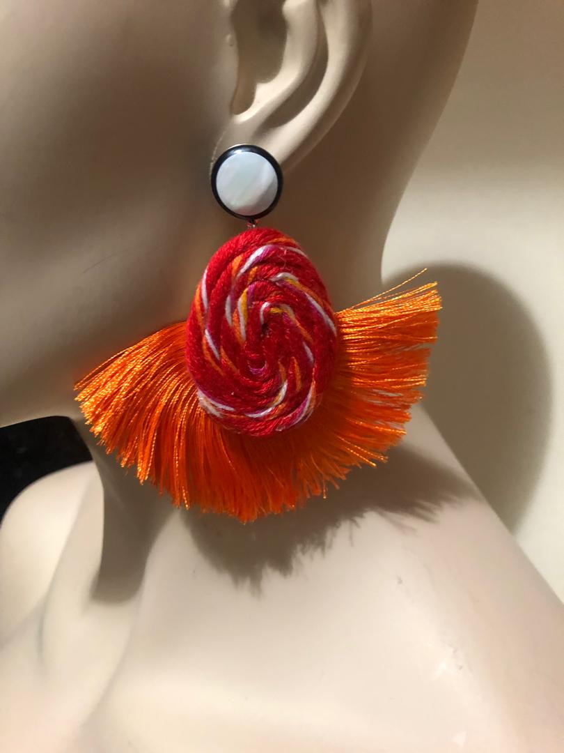 Wool Fringe Earrings