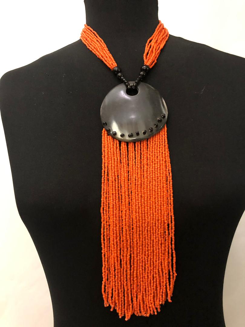 Circle Bone And Beads Necklace