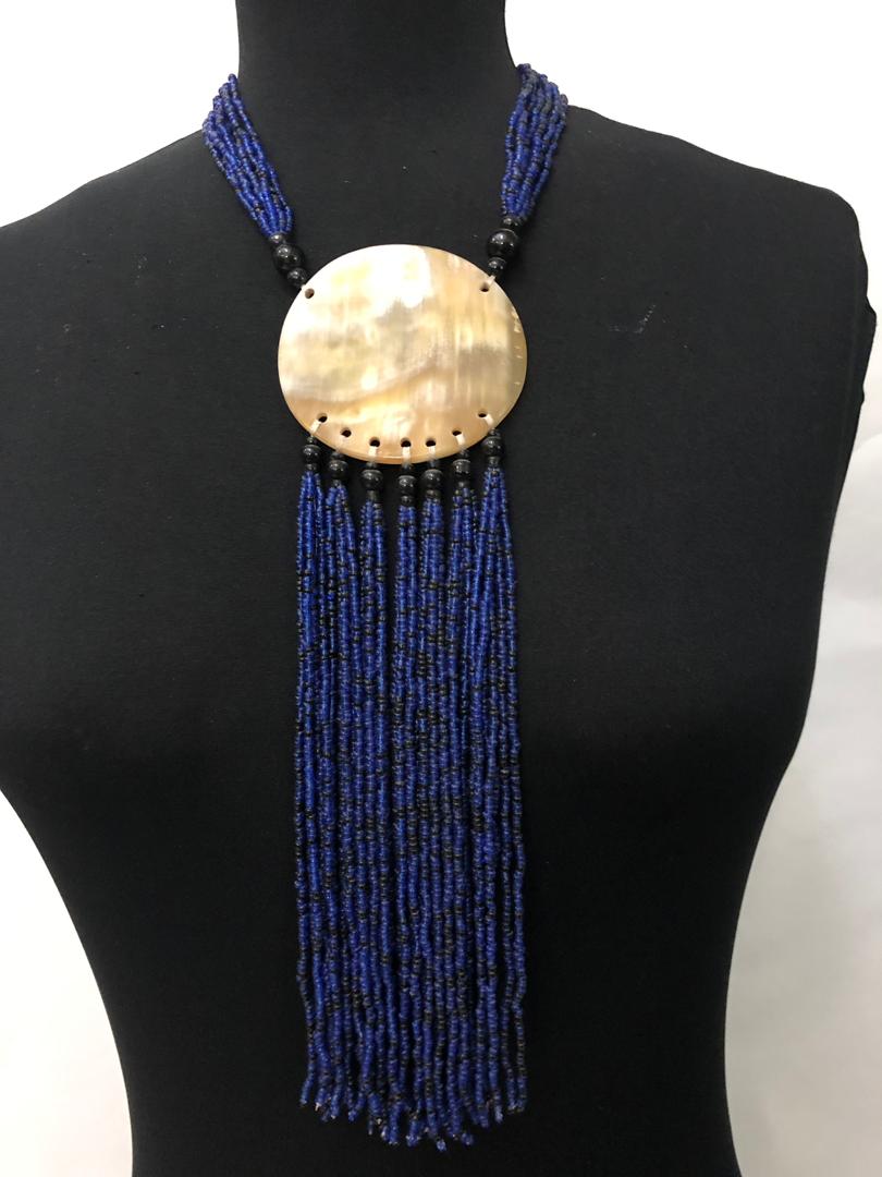 Circle Bone And Beads Necklace