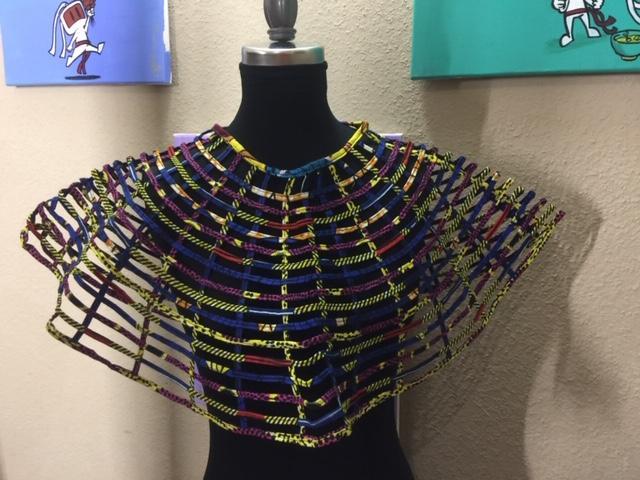 African Print Fabric Necklace Medium Cape Mixed