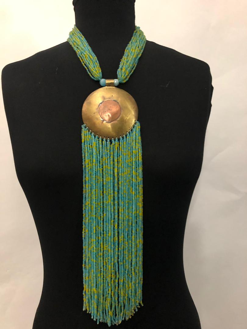 Bronze Bead Drip Necklace