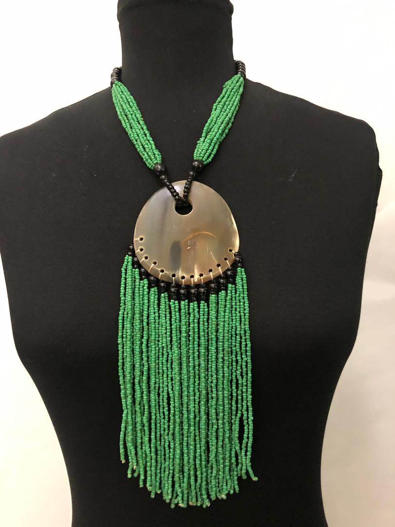 Circle Bone And Beads Necklace