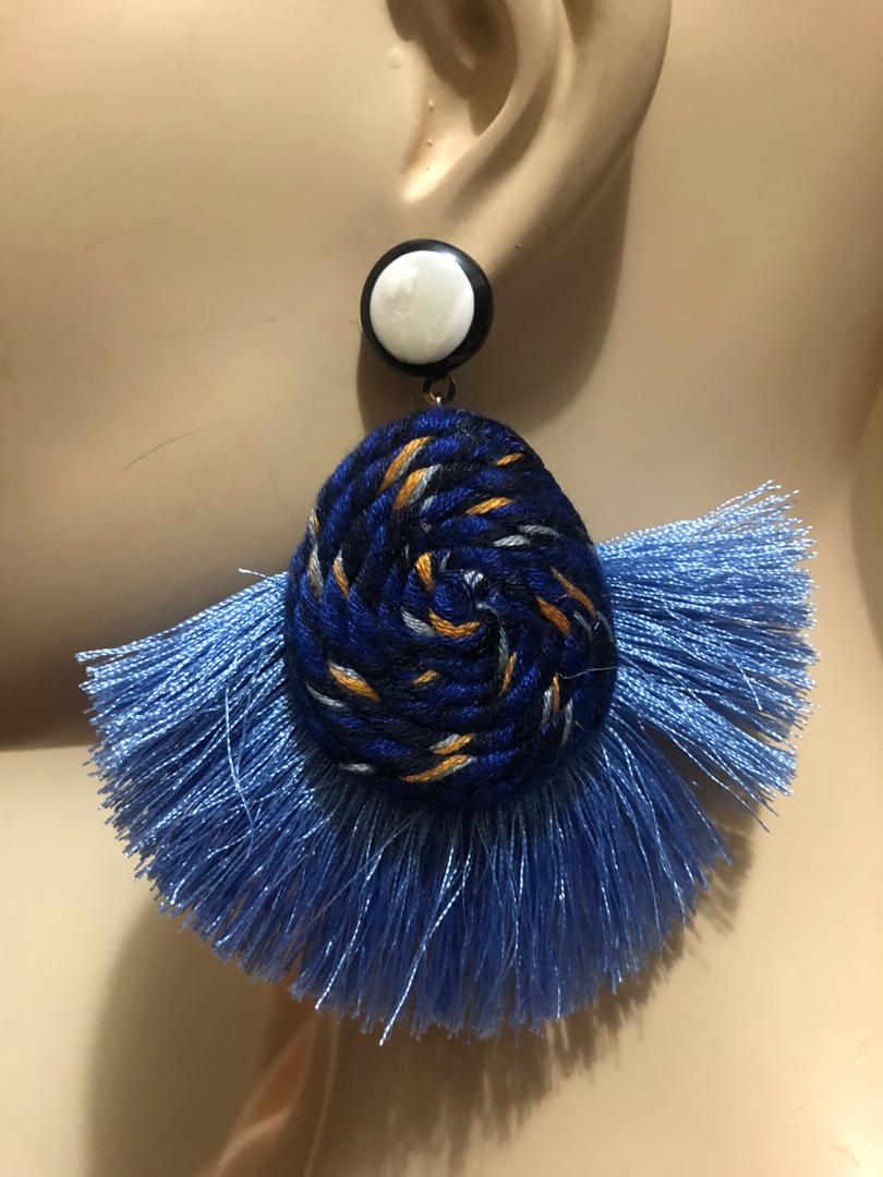 Wool Fringe Earrings