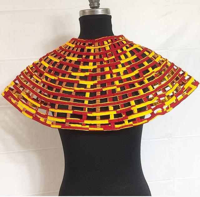 African Print Fabric Necklace Medium Cape Mixed