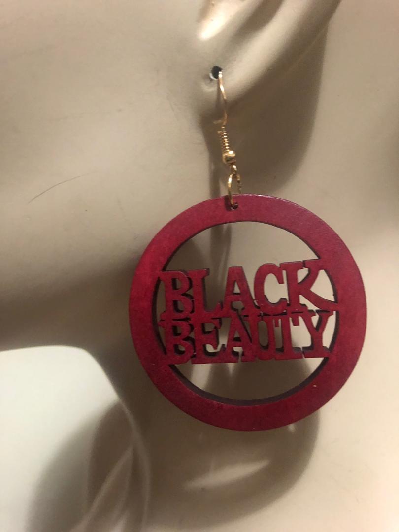 Black Beauty Wood Earrings