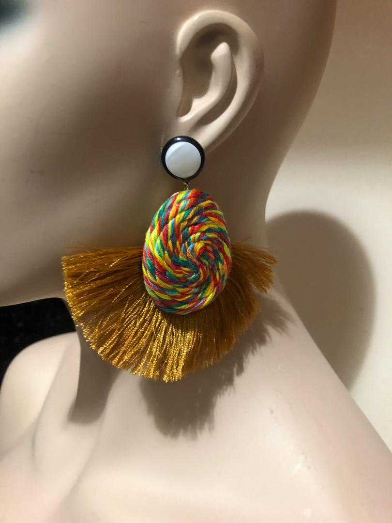 Wool Fringe Earrings