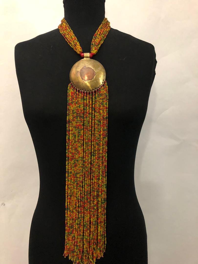 Bronze Bead Drip Necklace