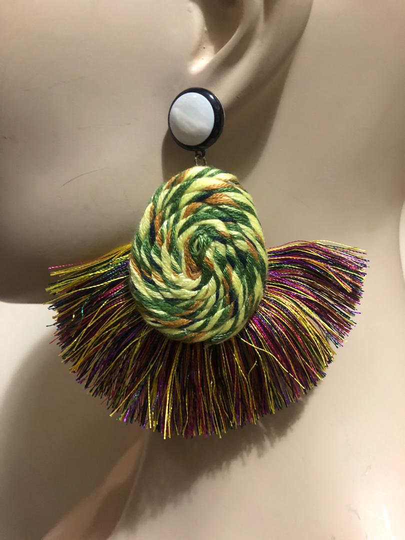Wool Fringe Earrings