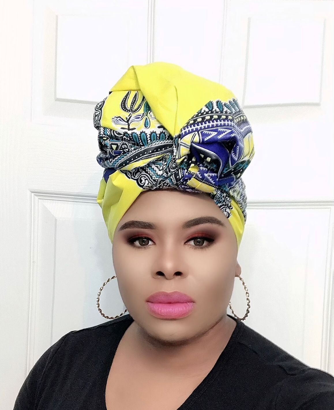 Yellow Dashiki Head Wrap