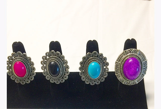 Circle Stone Free Size Rings