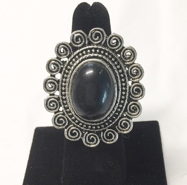 Circle Stone Free Size Rings