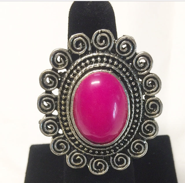 Circle Stone Free Size Rings