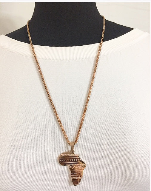 Chain African Map Necklaces