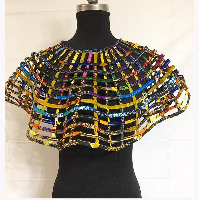 African Print Fabric Necklace Medium Cape Mixed