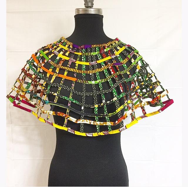 African Print Fabric Necklace Medium Cape Mixed