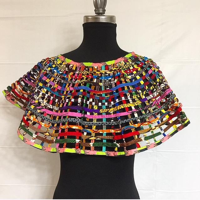 African Print Fabric Necklace Medium Cape Mixed