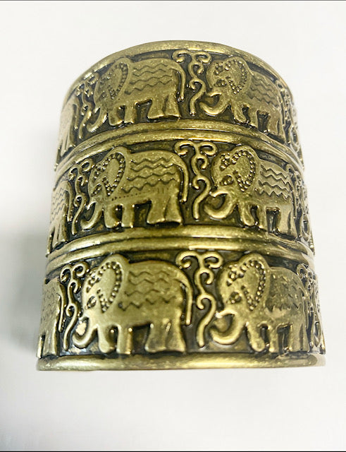Elephant Gold Cuff Bangle