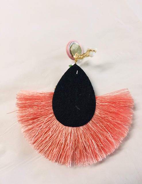 Clip Stoned Fringe earrings