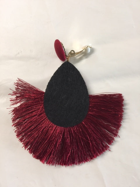 Clip Stoned Fringe earrings