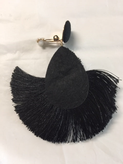 Clip Stoned Fringe earrings
