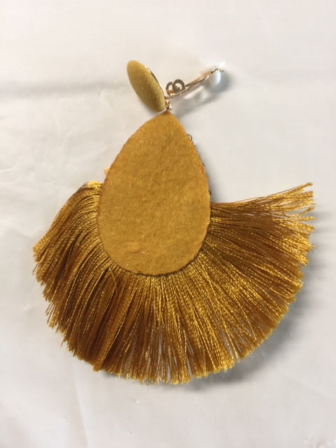 Clip Stoned Fringe earrings
