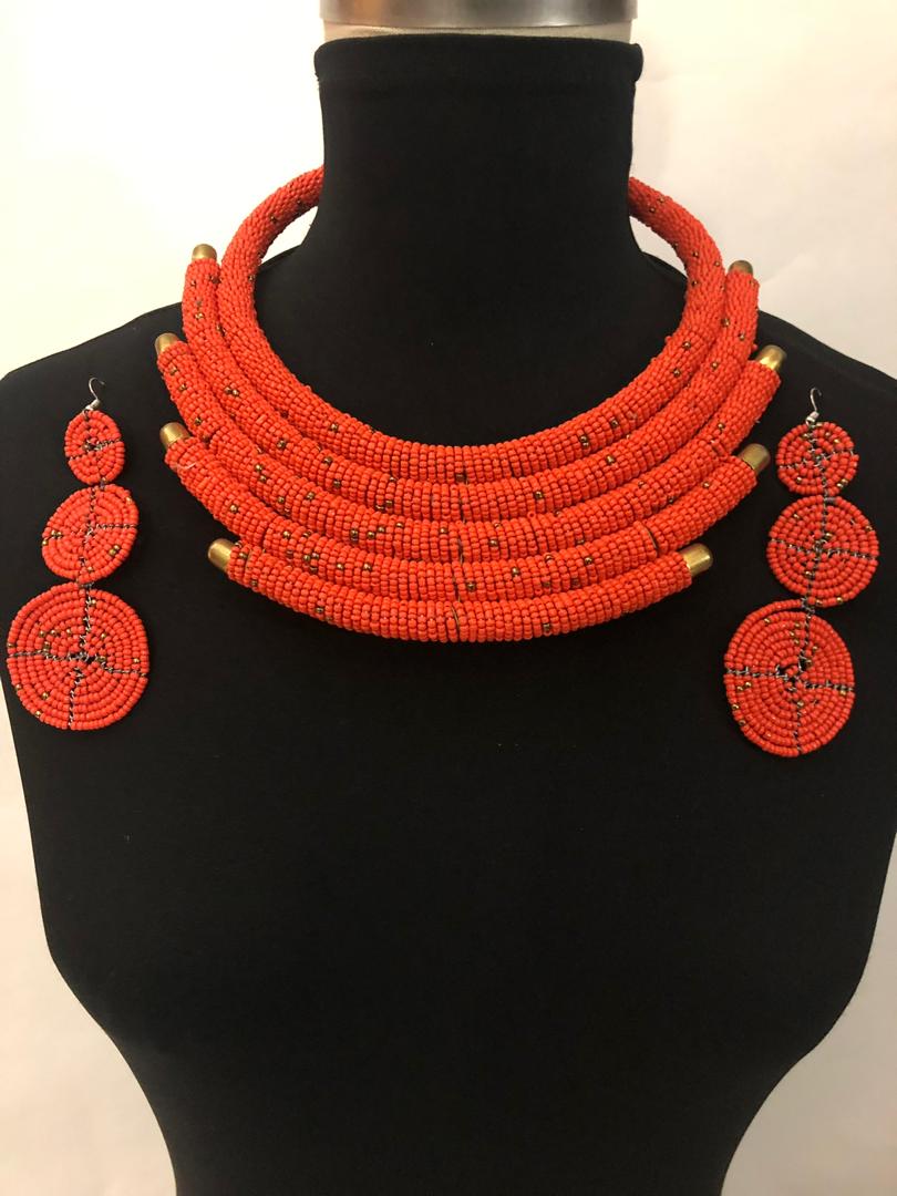 Massai Necklace  and Earrings Set