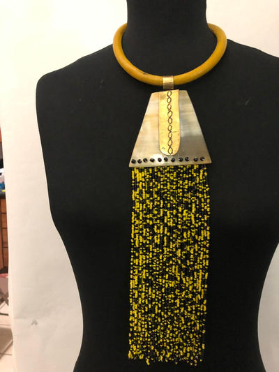 Leather Bone Drip Necklace