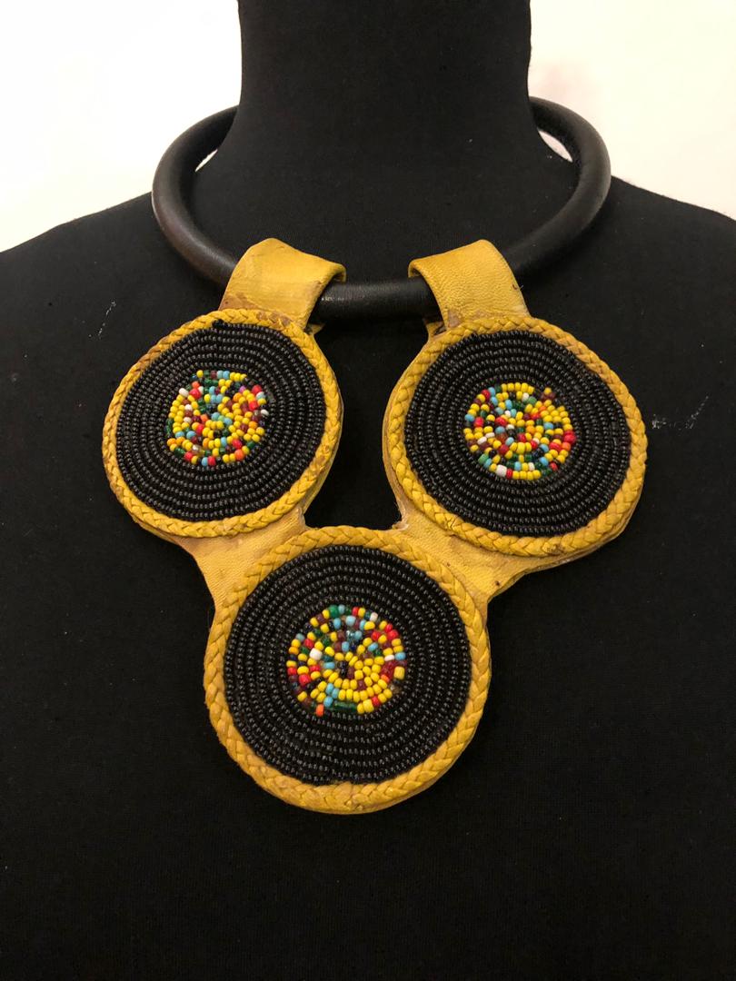 Leather Star Bead Necklace
