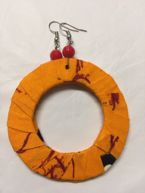 Fabric Flat Earrings-2.5in