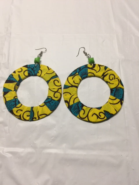 Fabric Flat Earrings-3ins