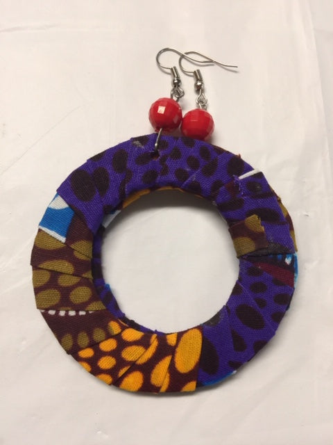 Fabric Flat Earrings-2.5in