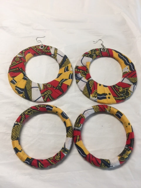 Fabric Earrings And Bangles Yellow Set