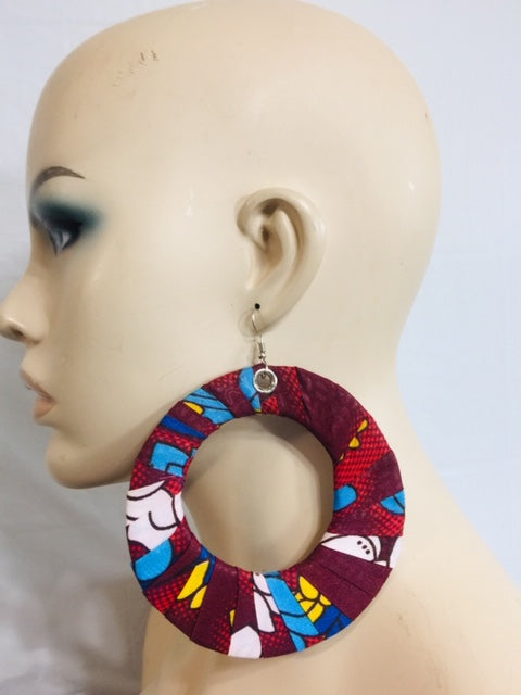 Fabric Earrings And Bangles Purple Set