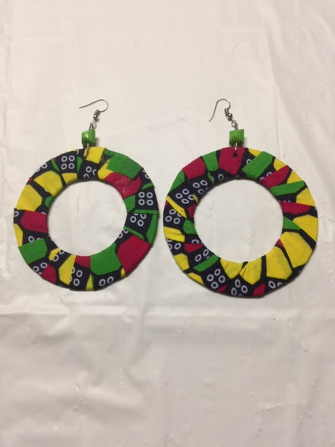 Fabric Flat Earrings-3ins