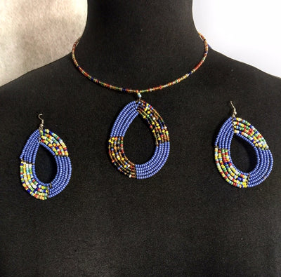 Heart Pendant Bead Choker Necklace