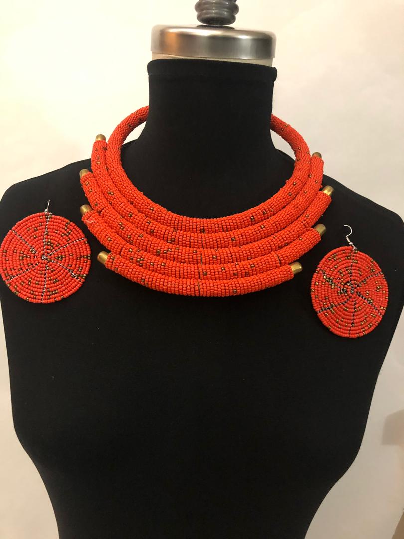 Massai Necklace  and Earrings Set