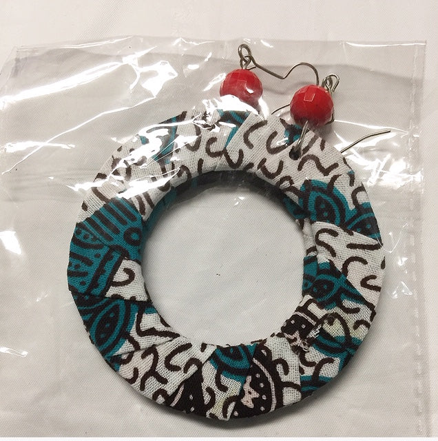 Fabric Flat Earrings-2.5in
