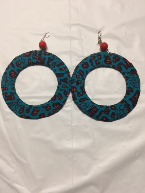 Fabric Flat Earrings-3ins