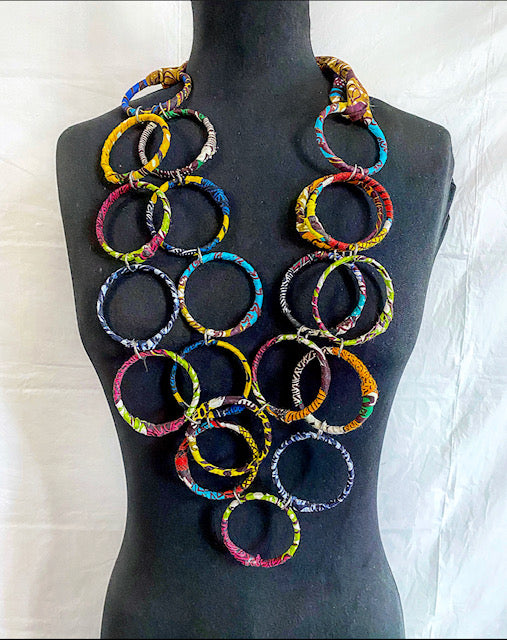 Ankara And Rings Necklace