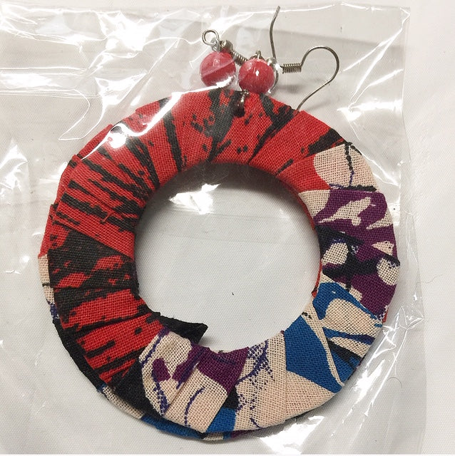 Fabric Flat Earrings-2.5in