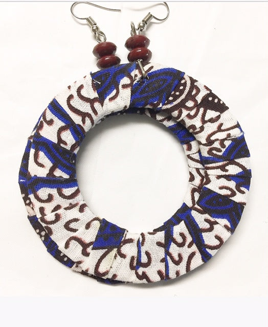 Fabric Flat Earrings-2.5in