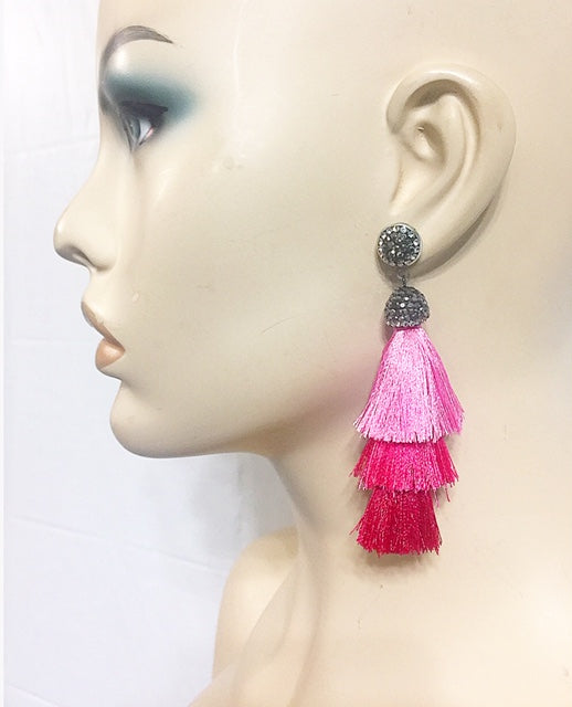 Multi Step Fringe Earrings