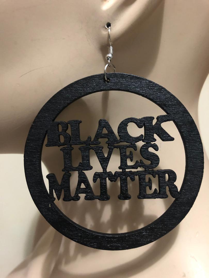 Black Lives Matter Big Wood Earring